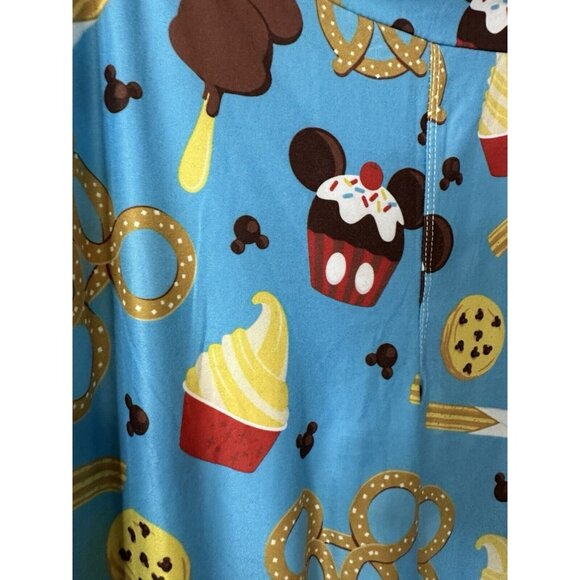 Disney Parks Authentic Sweets Desserts Blue Full Length Leggings Size Large - Picture 2 of 7
